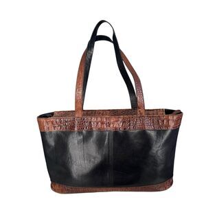 Brahmin Mini Asher Tuscan Collection Handcrafted Italian Leather Two-Tone Croc